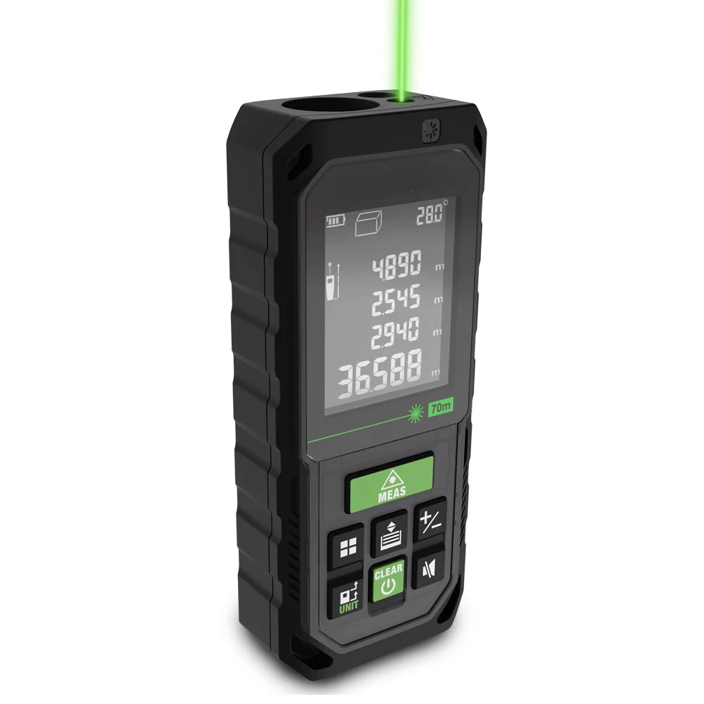 Handheld Green Laser Distance Meter 100m USB Charged Laser Measure