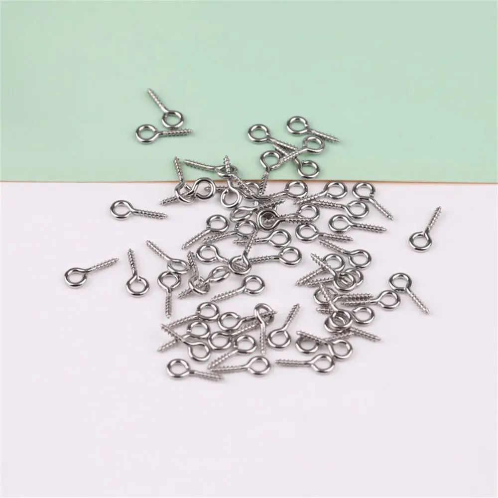 100pcs Tiny Mini Eye Pins For Jewelry Making DIY Pendants Handmade Jewelry Findings Screw Eyes Threaded Hook Accessories ﻿