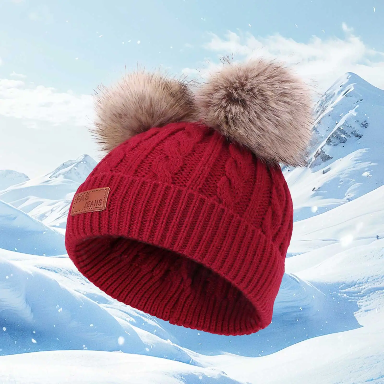 

Running Gear Kids Toddler Baby Knit Hat Scarf Winter Warm Cap With Circle Loop Scarf Set Kids Fleece Hat