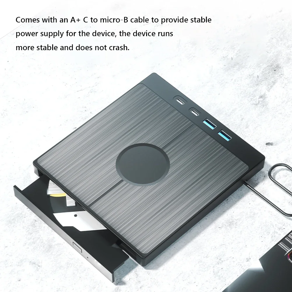 7 in 1 External CD/DVD Drive DVD Player USB 3.0 Portable CD/DVD Burner CD/DVD Disk Drive Player Burner Reader Writer for Laptop