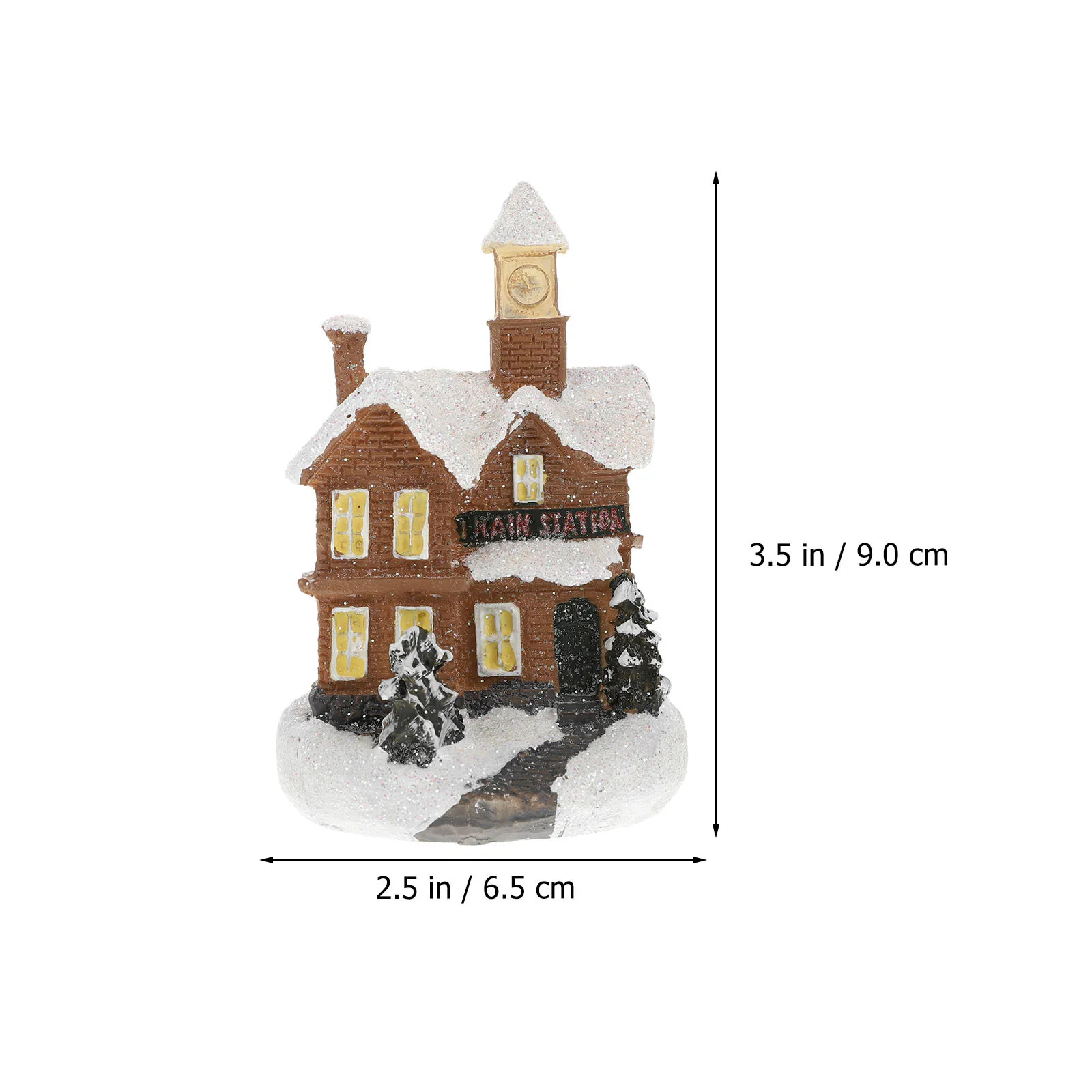 

3Pcs Creative Luminous House Resin Artwork Holiday Home Decor Beautiful Glowing Prop for Study Office Christmas Gathering