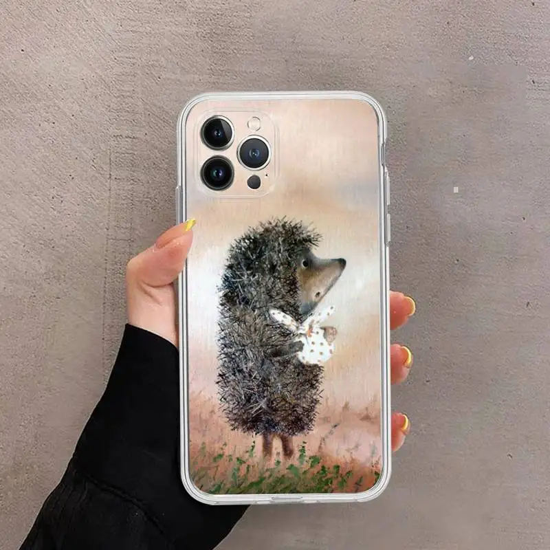 FHNBLJ Hedgehog in the Fog Phone Case For iPhone 14 13 12 11 Pro Max XS X XR SE 2020 6 7 8 Plus Mini Transparent Shell