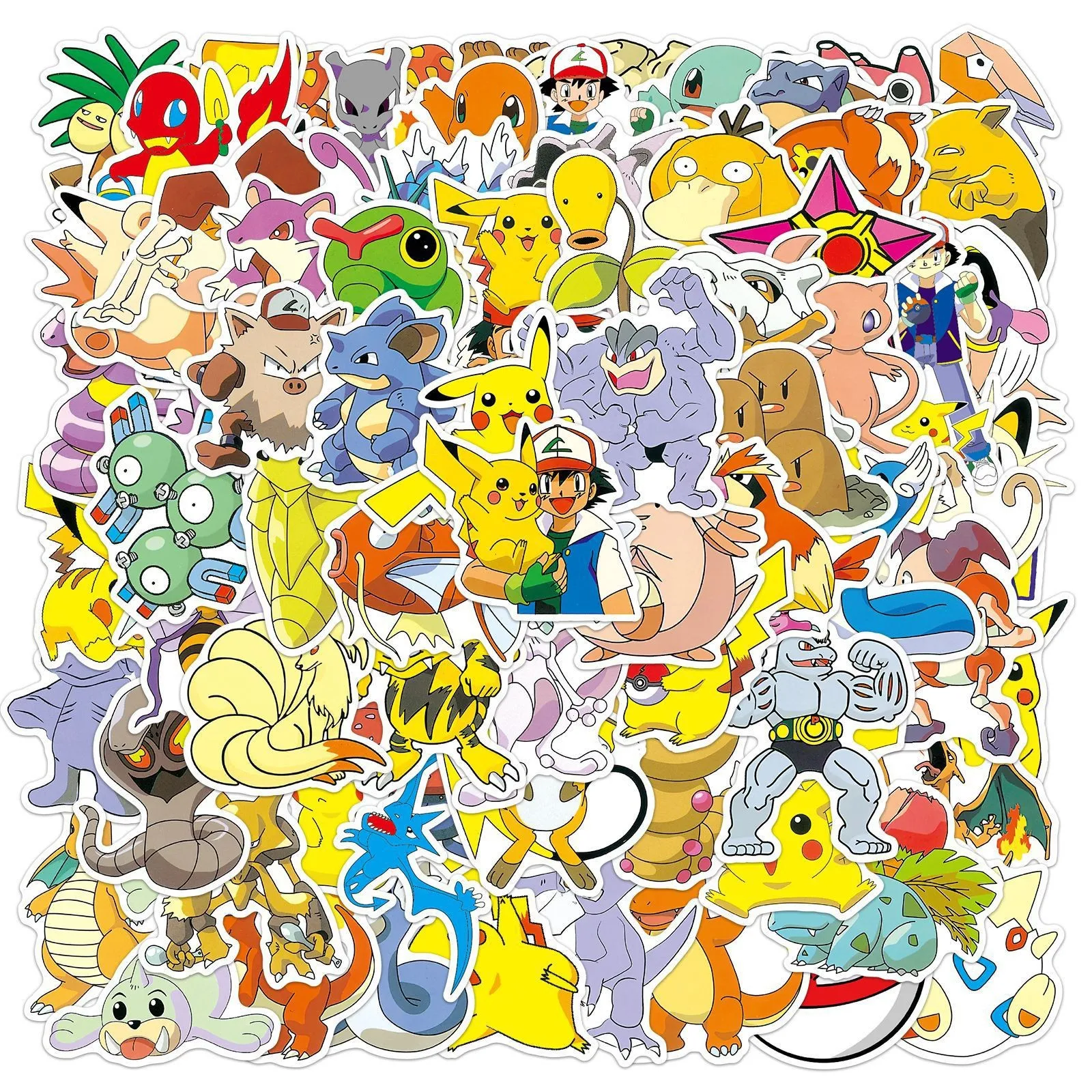 50pcs pokemon Stickers Pikachu Wallet car stickers Waterproof Stationery Potter Kawaii Anime Sticker Toys for kids gifts