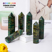1PC Natural Crystal Rainbow Fluorite Point Reiki Healing Stone Hexagonal Prisms Obelisk Wand Tower Energy Meditation