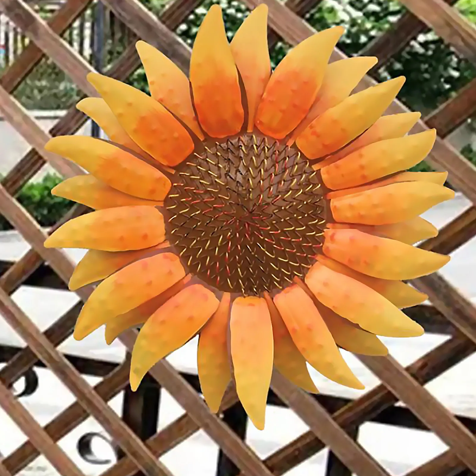 Wall Decor Iron Art Large Sunflower Shape For Garden Gate Living Room Background Outdoor Indoor Hanging Rustic