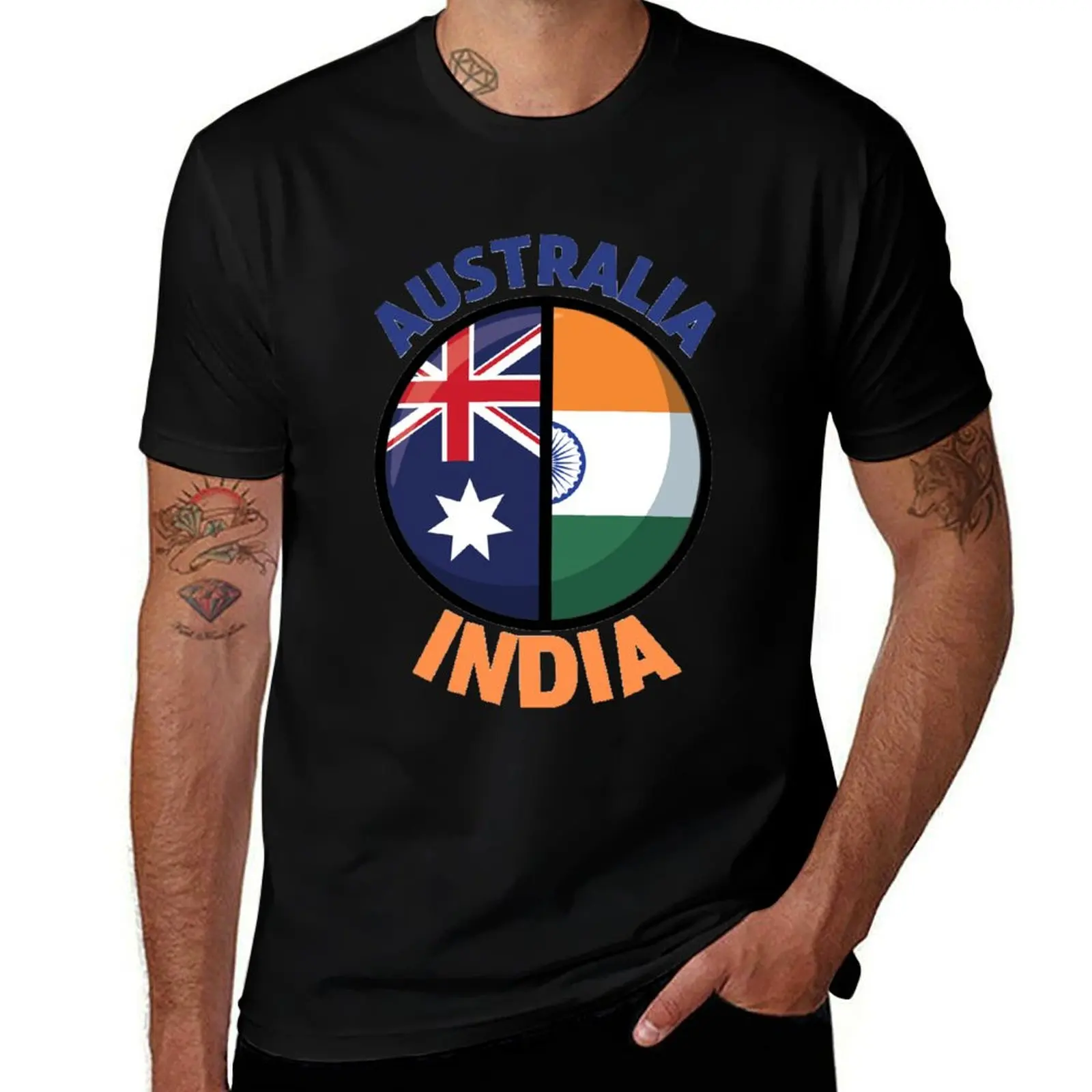 

India Vs Australia T-Shirt graphic t shirt vintage Funny t-shirts Men's t-shirt