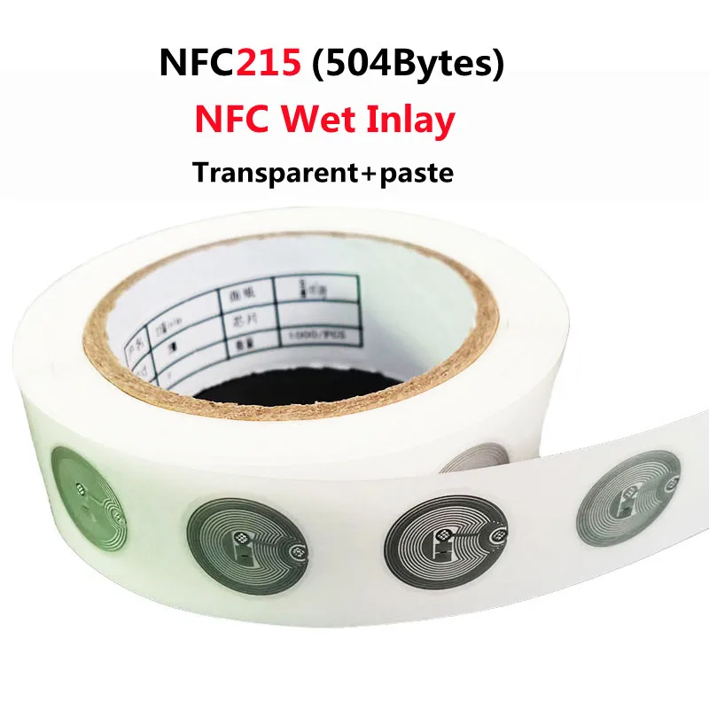 10pcs NFC Tag NFC215 Label 215 Stickers Wet Inlay NTAG215 Tags Badges Lable Sticker 13.56mHz For TagMo Forum Type2 Ntag