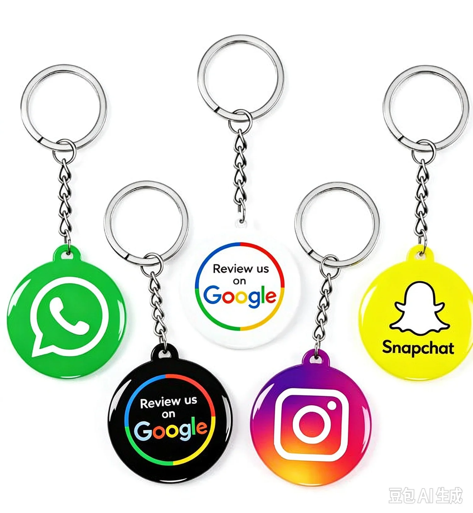 Whatsapp NFC Epoxy Google Review Keychain Instagam for iPhone/Android Tap URL Writing Social Business Review Cards
