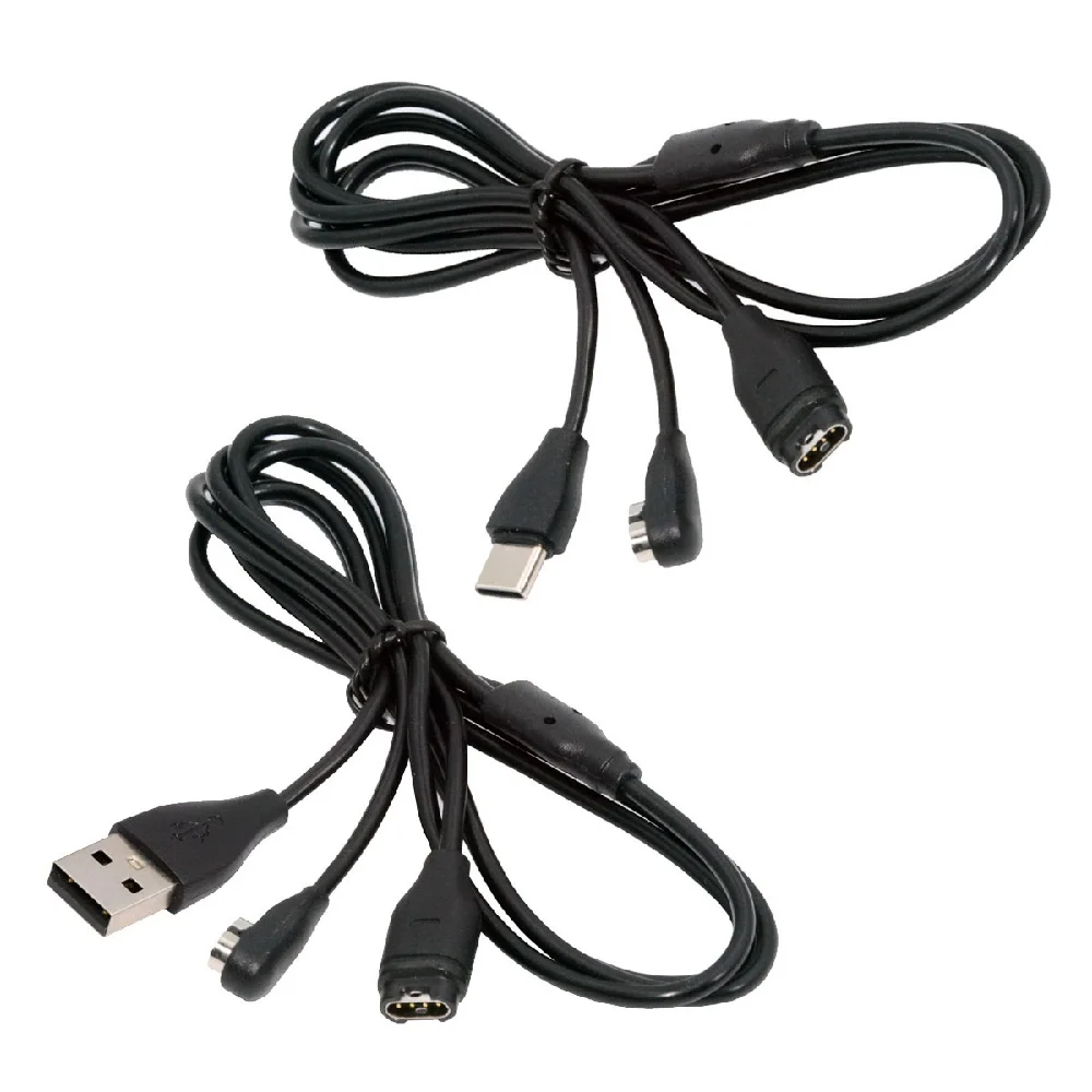 2pcs/lot USB Type-C & Type-A to 2Pin 4Pin Magnetic Smart Watch Earphone Charging Cable Combo Compatible with Garmin Shokz
