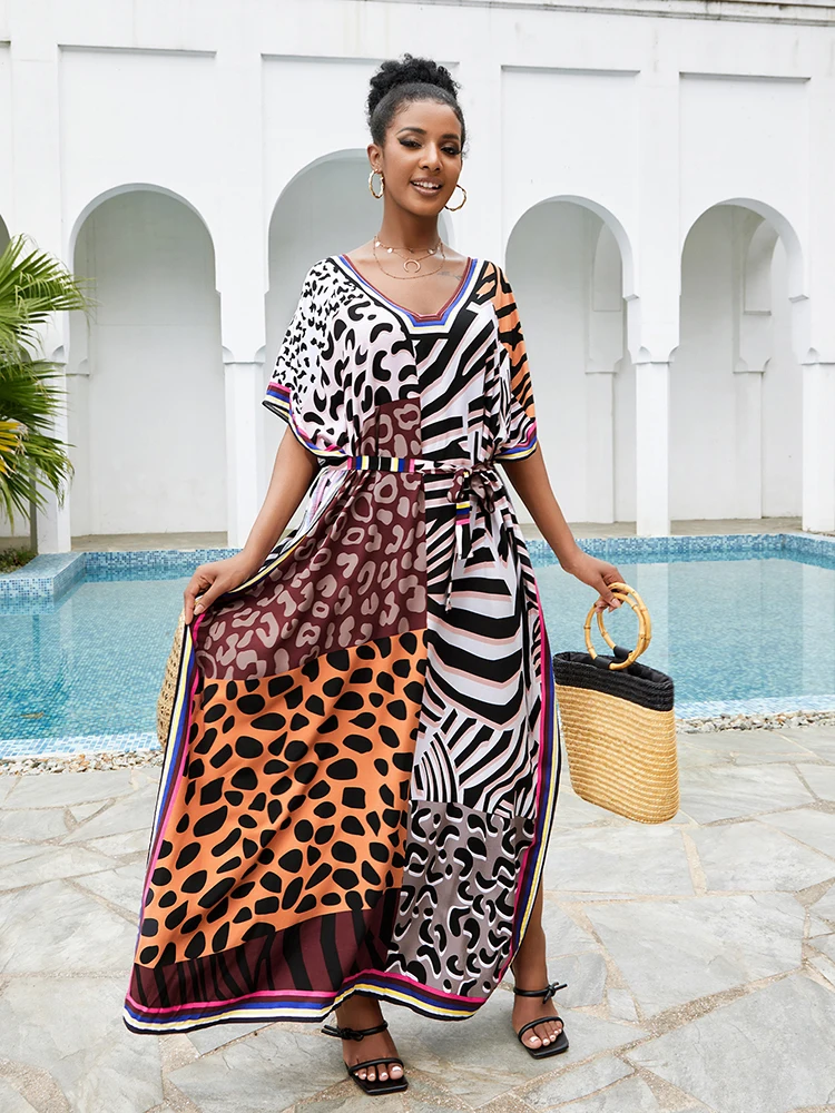

Jastie Plus Size Beach Women Summer Beachwear Swimsuit Cover Up Ladies Bohemian Beach Dress Robe Holiday Swimsuit Woman 2023