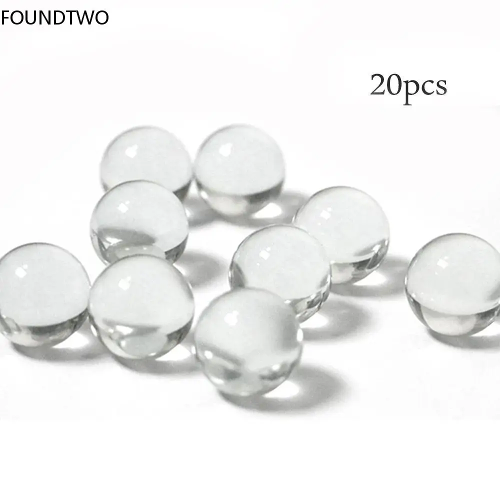 20pcs/pack 10mm 14mm 16mm Glass Balls Transparent Solid Marble for Slingshot Shooting & Marble Track & Traditional Marbles Games