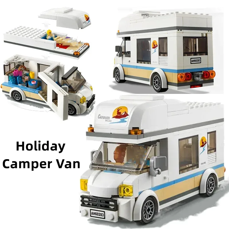 

Compatible MOC Sets City Series Building Blocks Holiday Camper Van Travel Car Model Children's Holiday Gift Assembling Toys60283