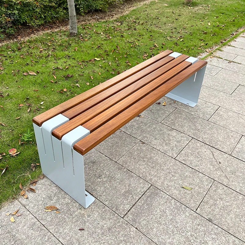

Factory Hot Sale Metal Bench Courtyard Garden Wooden Seat Park Street Waiting Seating Garden Outdoor Furniture Chair Bench
