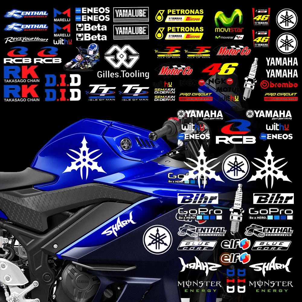 Motorcycle Sponsor Decals Reflective Waterproof Car Decoration YAMAHAS Car Logo Bicycle Bumper Modified Helmet Trunk Stickers