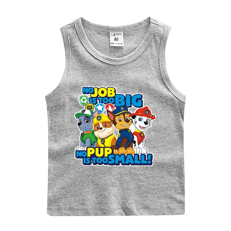 Paw Patrol Cotton T-shirt for Chlidren Girl Clothes Spin Master Vest Kids Clothing for Boys Tops Anime Printed Fashionable Tees