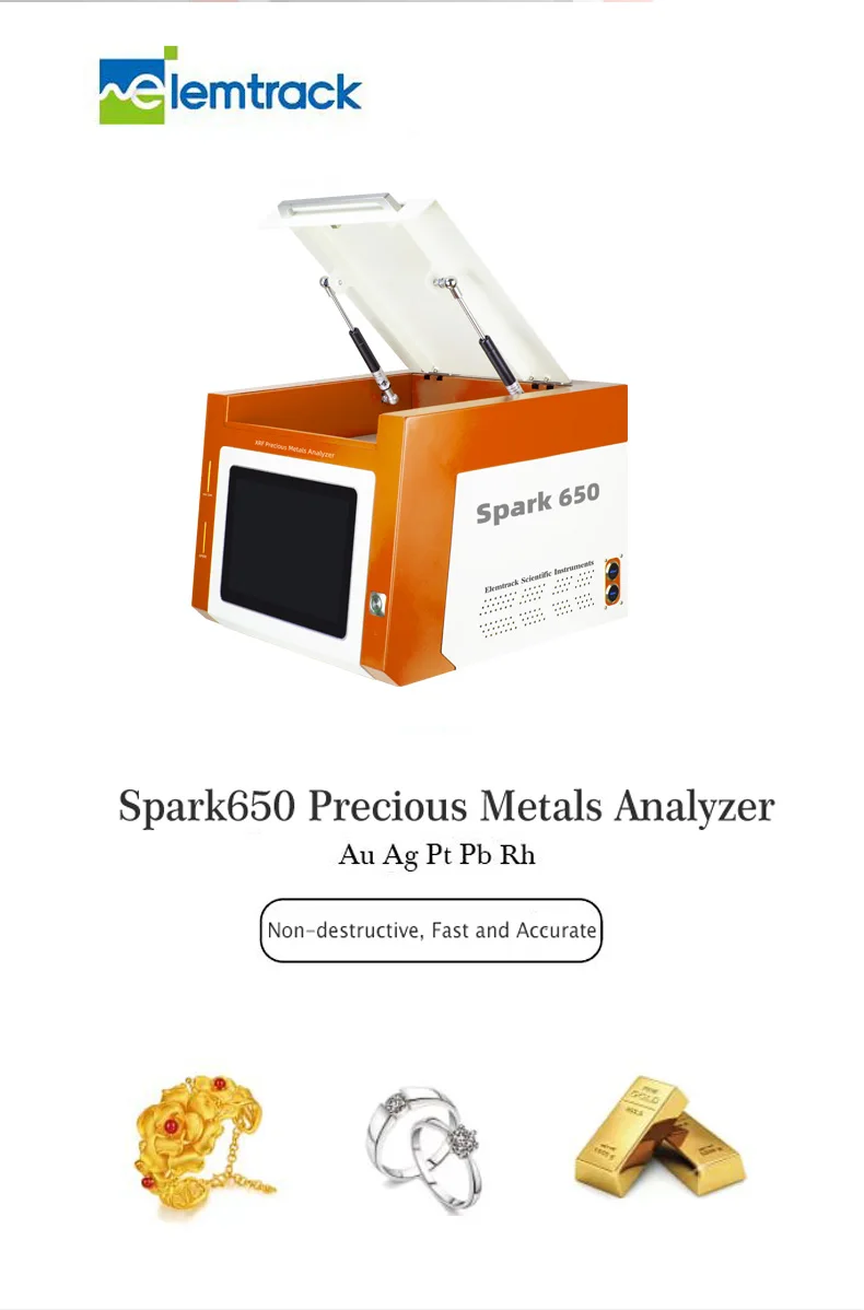 Light Weight Compact Design XRF Gold Analyzer Spark 650 Benchtop XRF Gold Purity Testing Machine for Jewelry