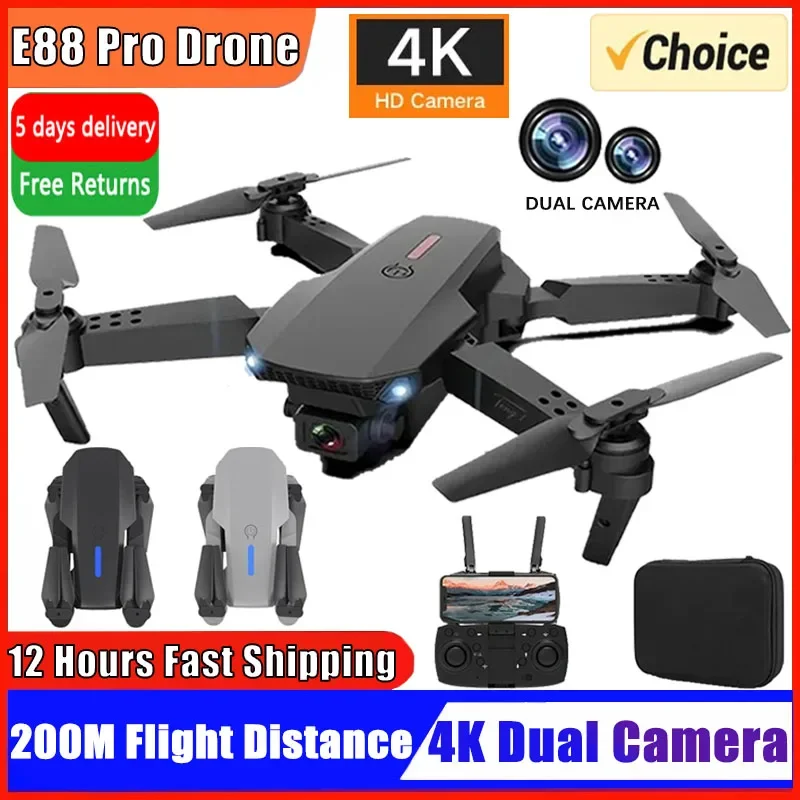 

New E88Pro RC Drone 4K Professinal With 1080P Wide Angle Dual HD Camera Foldable RC Helicopter WIFI FPV Height Hold Apron Sell