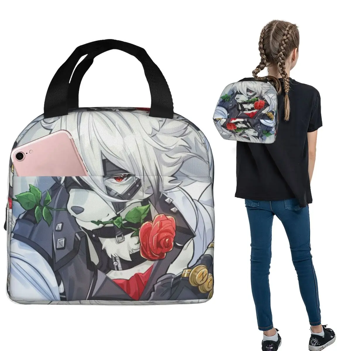 Zenless Zone Zero - Von Lycaon Insulated Lunch Bag for Women Children Portable Food Boxes Thermal Lunch Box Tote