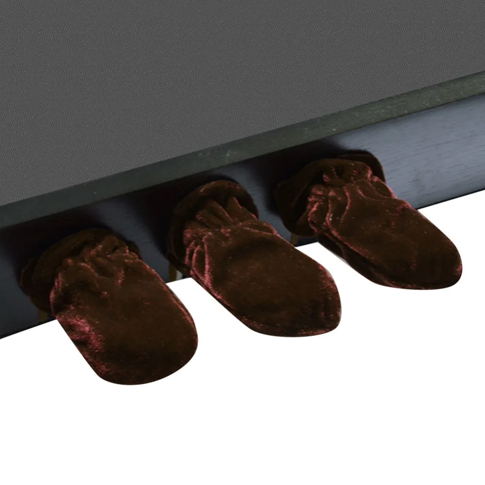 ​3Pcs Pleuche Piano Pedal Cover​ Coffee/Black/Dark red Dust-proof ​Universal Pedal Cover​ Easy to clean