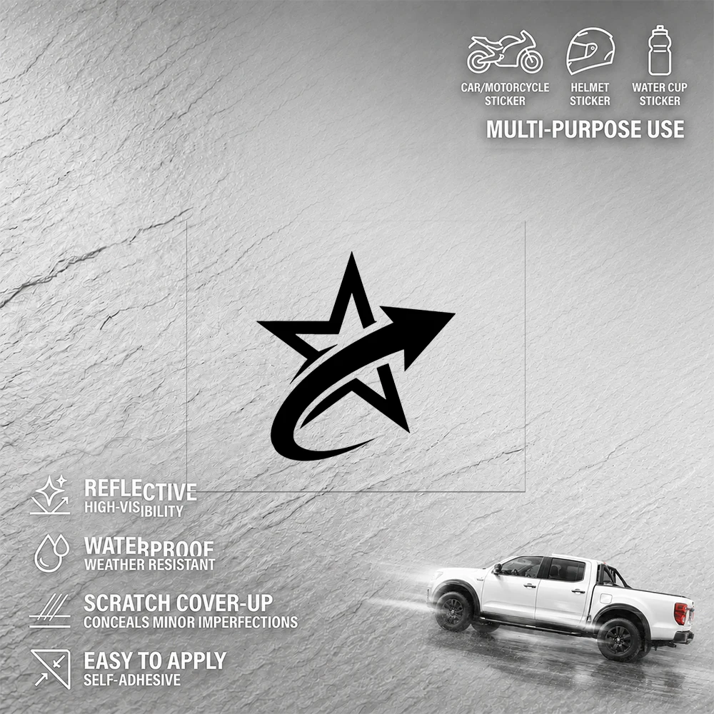 Black Star Arrow Speed Motion Graphic Car Sticker Vehicle Vinyl Decal for Motorcycle SUV Truck Bumper Hood
