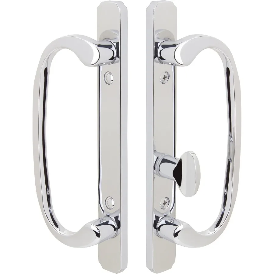 

Solid Brass Active Trim Handle Set for Sliding Glass and Patio Doors in Polished Chrome 1-3/4 Door Thickness Non Keyed
