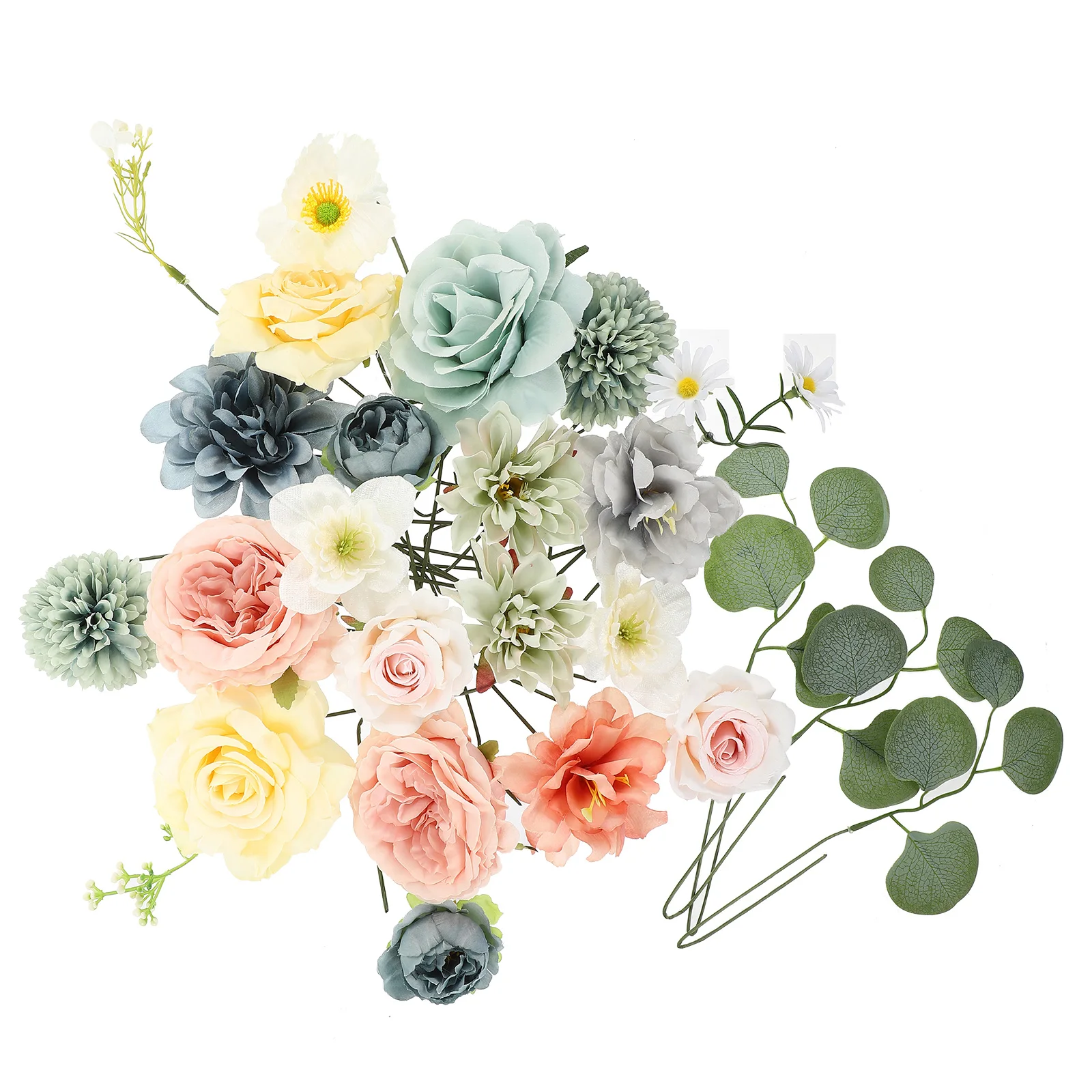 

Artificial Silk Flowers Decoration Faux Flower Arrangement with Stems for Wedding Bridal Party Background Christmas Valentine