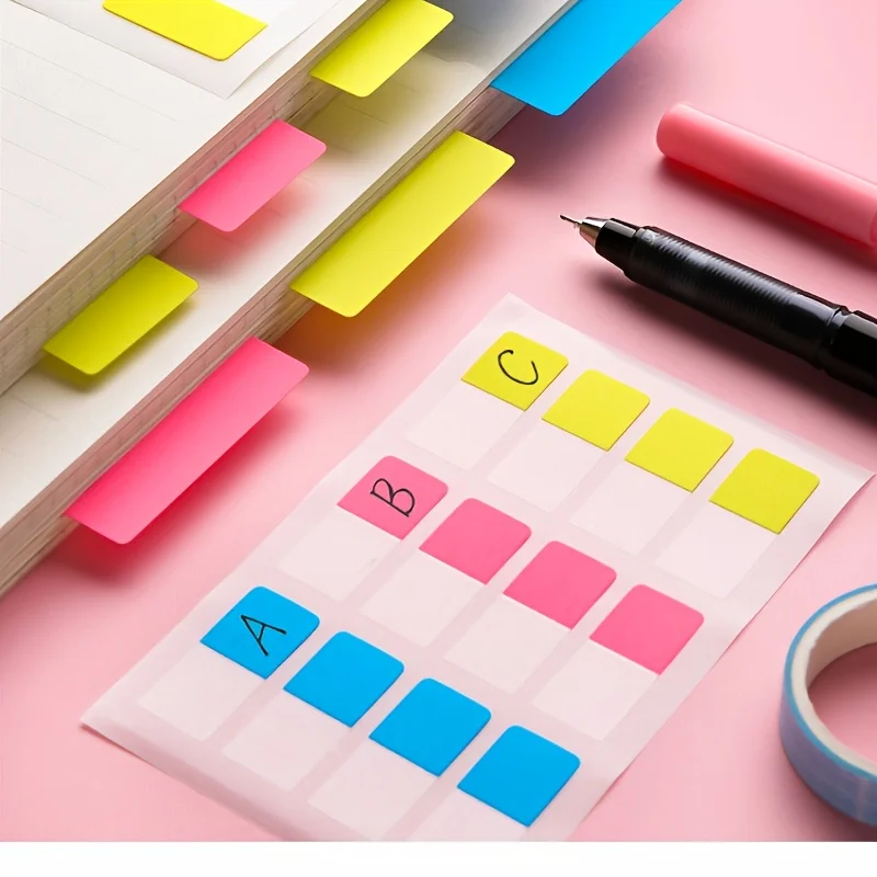 60Pcs Morandi Student Classification Writing Index Label Sticker Sticky Notes Color Fluorescent Sticker Lead Sticker Memo Pads