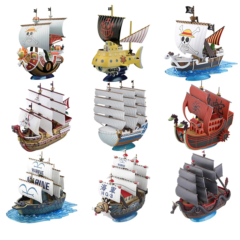 Original Bandai One Piece Pirate Ship Merry Thousand Sunny Enel Ark Shanks Wind Granma Perfume Yuda Grand Ship Assembly Model