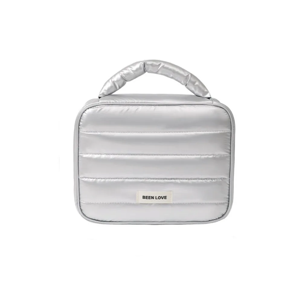 

Large Capacity Data Cable Bag Handbag Partition Storage Digital Product Storage Bag Waterproof Solid Color Makeup Bag Women