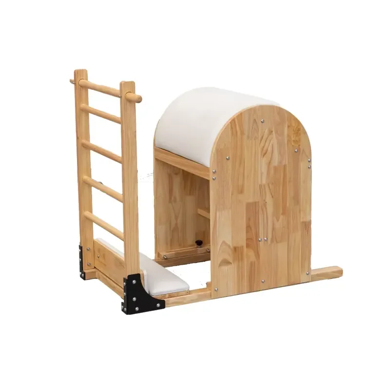 Oak Wood Pilates Ladder Barrel Adjustable Portable Home Use Simple and Stable for Yoga Stretching Exercises