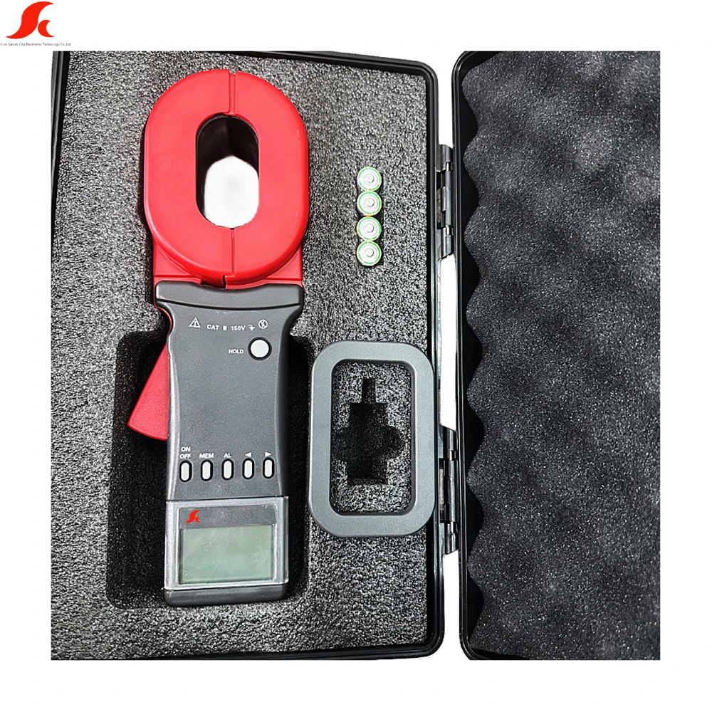 

Portable Digital Clamp-on Meter Earth Ground Resistance Test Kit with 0.01-1200 Range for DC/AC Current Measurement