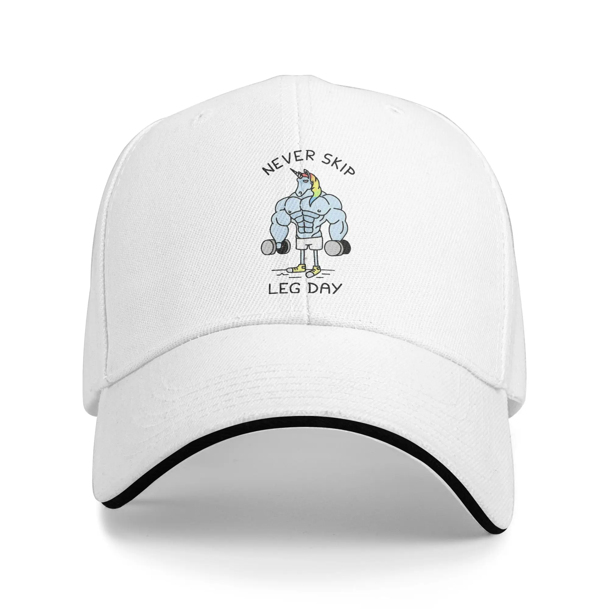 Fantasy Unicorn Never Skip Leg Day  Sandwich Caps Fashion Baseball Cap  Hat Adjustable Snapback Caps Sun Hats Summer Hats