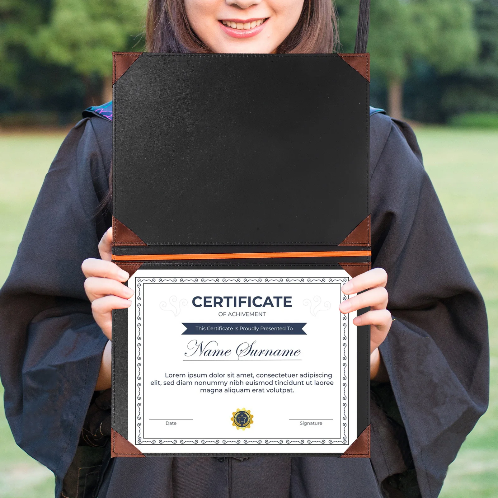 

Elegant Diploma Cover Folder 1 Unit Document Organizer for Certificate Storage Waterproof Case for Graduation Honor Degree