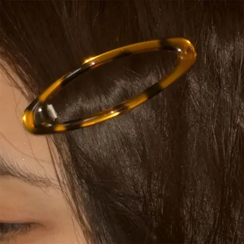 Bilashmart Vintage Leopard Print Glue Oval Hair Clips Girl Cute Korean Charm BB Hair Clip Hairpin Y2K Women Jewelry Hair Accessories