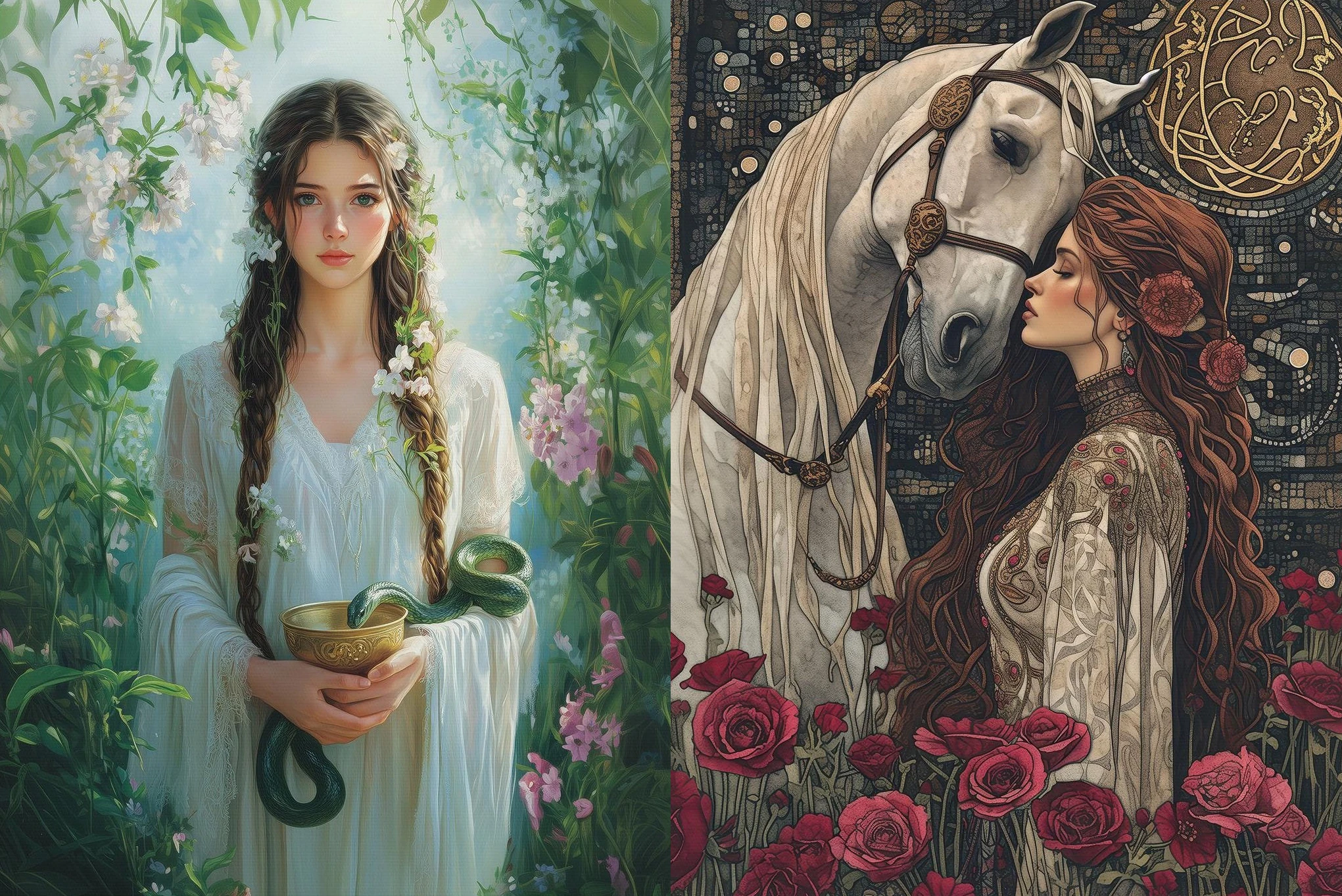 

Пазл «Женщина, Лошадь, Змея» на 2000 элементов: увлекательная семейная игра для игровой комнаты, спальни, в качестве подарка