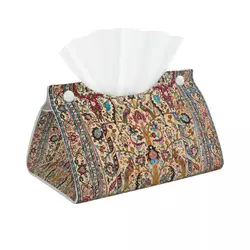 Custom Persian Tissue Box Cover for Bathroom Home Bohemian Turkish Ethnic Kilim Rectangular PU Leather Facial Tissue Box Holder