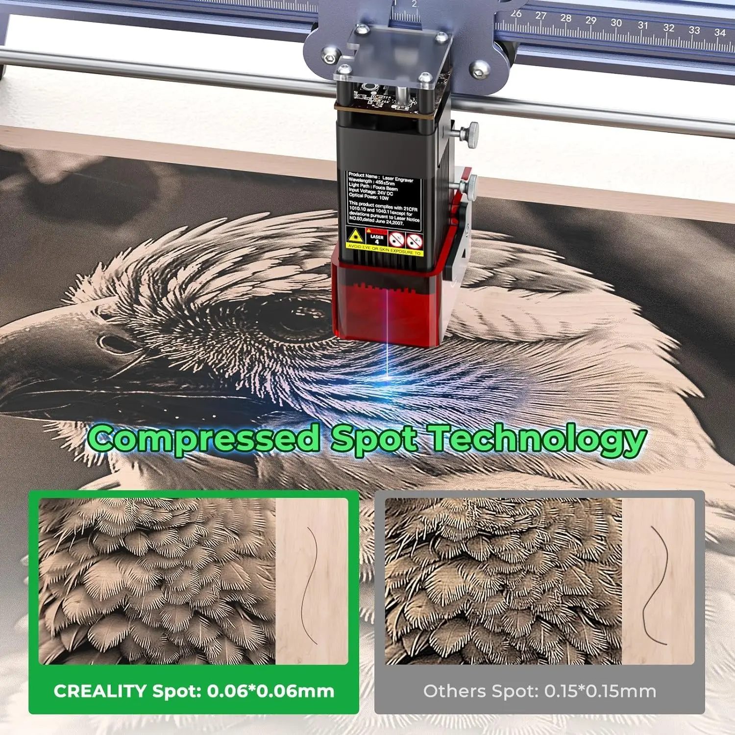 Falcon 5W Laser Engraver Machine, 72w High Precision 0.06mm Laser Cutter and Engraving Machine for Wood Metal Leather A