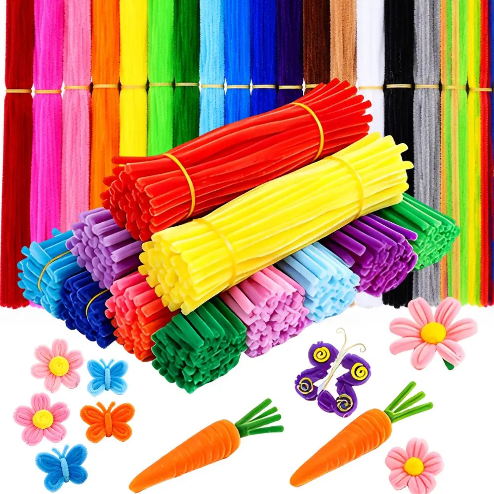 59/136/318pcs Mixed Color Flexible Pipe Cleaners Chenille Stem DIY Home Decor Handcraft Material YMY