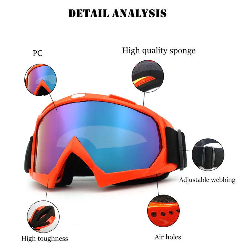 Motorcycle Goggles Off-road Skiing Goggles Outdoor Cycling Glasses High-quality Outer Frame Ultraviolet-proof Helmet Goggles