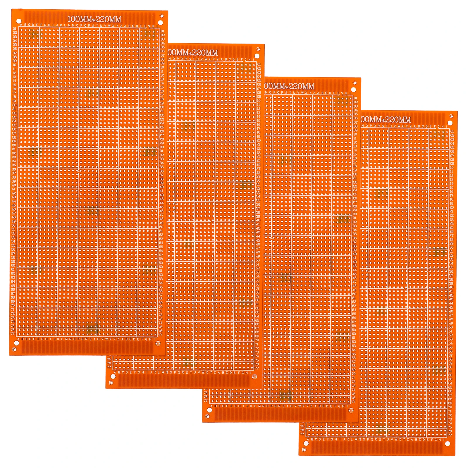 Bande de Circuit Perfboard pour expériences électroniques, 4 pièces, projet de soudure, Double face, Pcb, fibre de verre pour ordinateur