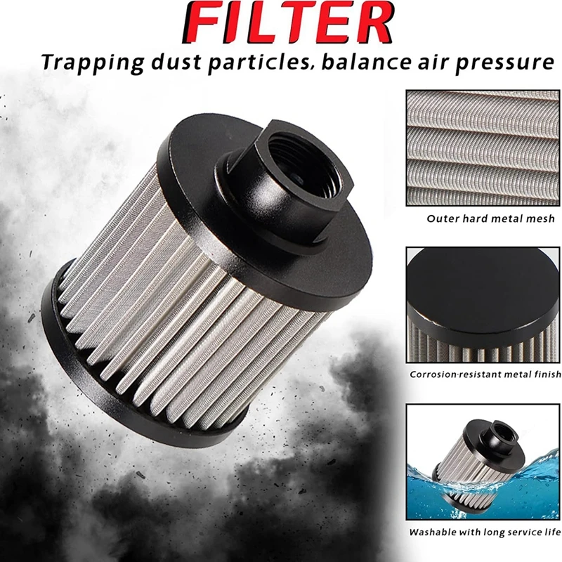 Super Sale Universal 10AN Aluminum Baffled Oil Catch Can Brushed Reservoir Tank with Breather Filter 1000ml - view 5