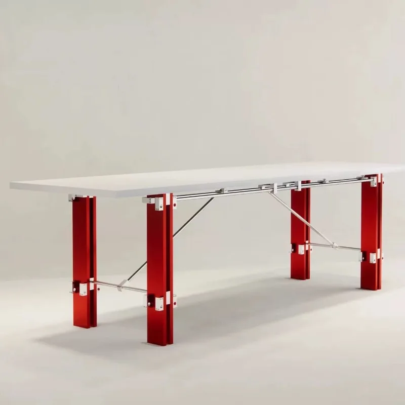 Minimalist long table, designer workbench birch ocean board desk