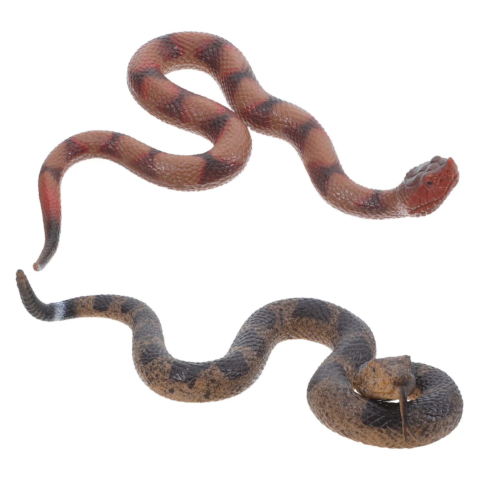 

2Pcs Flexible Rubber Snake Realistic Look Soft Touch Artificial Snake for Prank Jokes Yard Display Holiday Party Decoration
