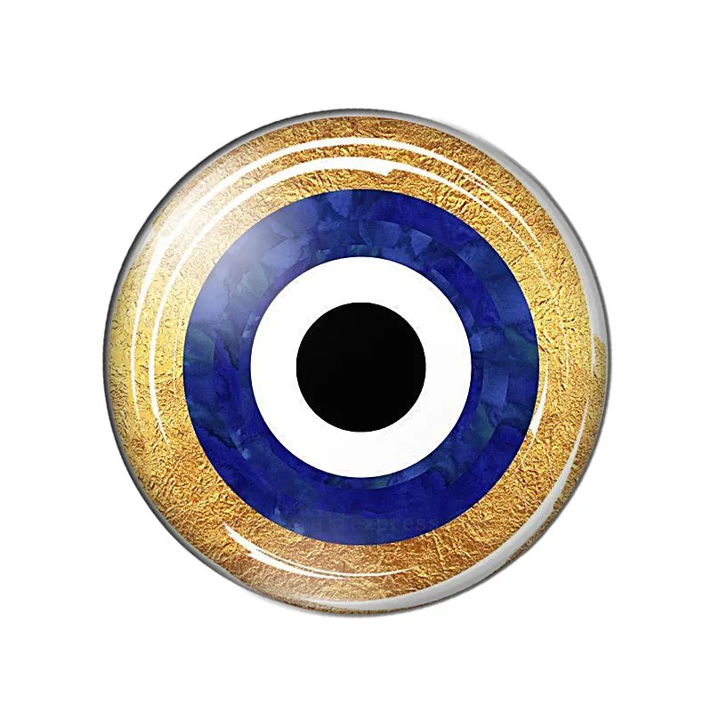 Lucky Turkish Greek Blue Eye evil eyes For jewelry 12mm/16mm/18mm/25mm Round photo glass cabochon demo flat back Making findings