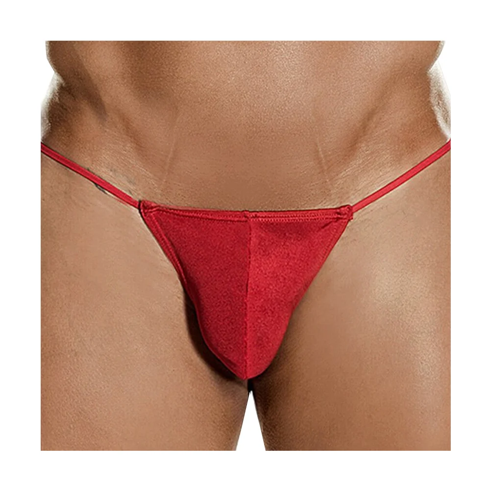 Tanga transpirable de cintura baja para hombre, ropa interior Sexy con bolsa para bulto, suspensorio sin costuras, lencería porno