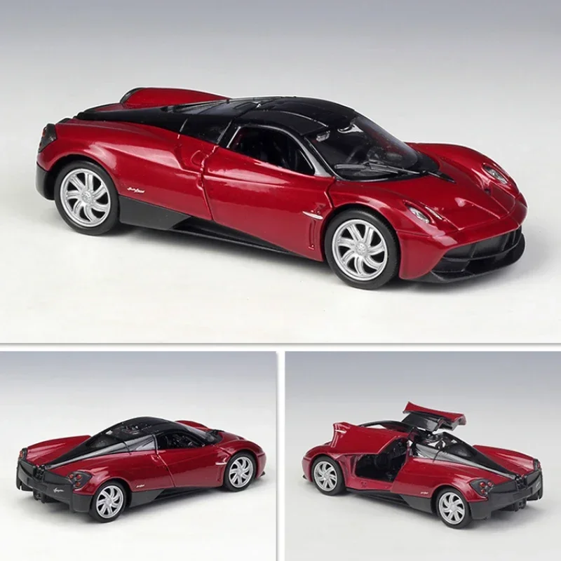 WELLY 1:36 Pagani Huayra Super Toy Car Diecast Modello Tirare Indietro Porte Apribile Collezione Educativa Regalo per I Bambini B18