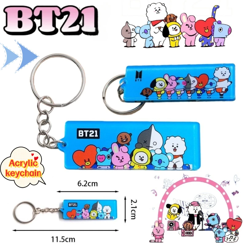 

BT21 Koya Shooky Chimmy Cooky tata two-dimensional double-sided acrylic keychain cartoon cute backpack pendant gift wholesale