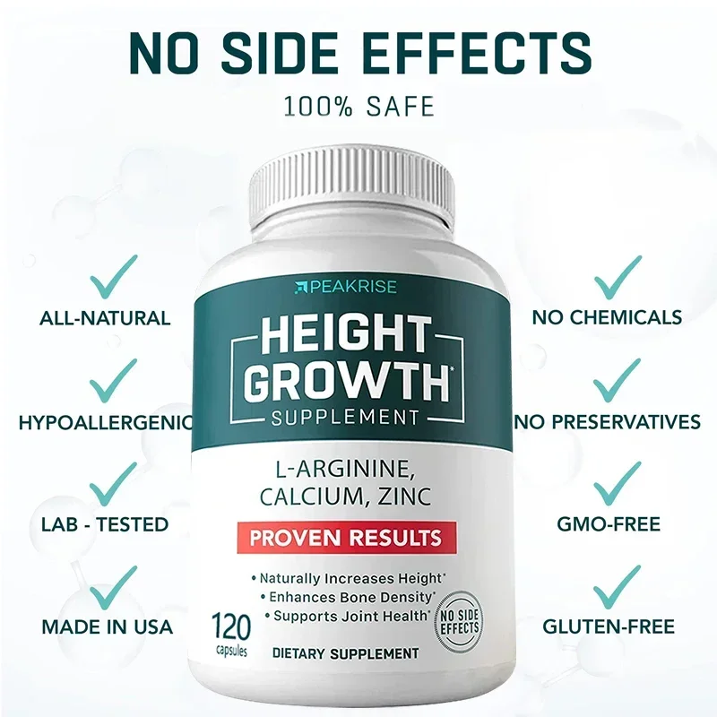 Natural Height Growth Maximizer for Kids, Teens and Adults Zinc and Calcium Increase Peak Height Supplement Bone Strength