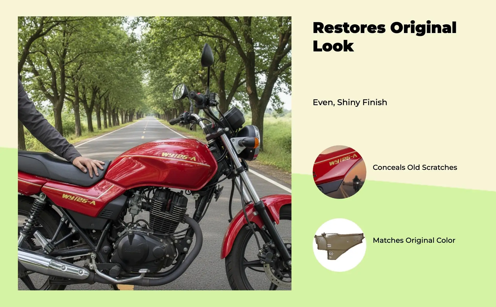 Motorcycle Side Cover Sturdy Battery Panel Acrylonitrile Butadiene Styren for WY125-A-C-F Outdoor Indoor Riding