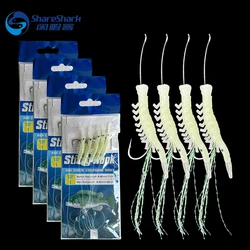 5 Hooks Luminous Soft Shrimp String Hook Fishing Lure Sabiki Bait Rigs Freshwater Saltwater Sabiki Rig Tackle